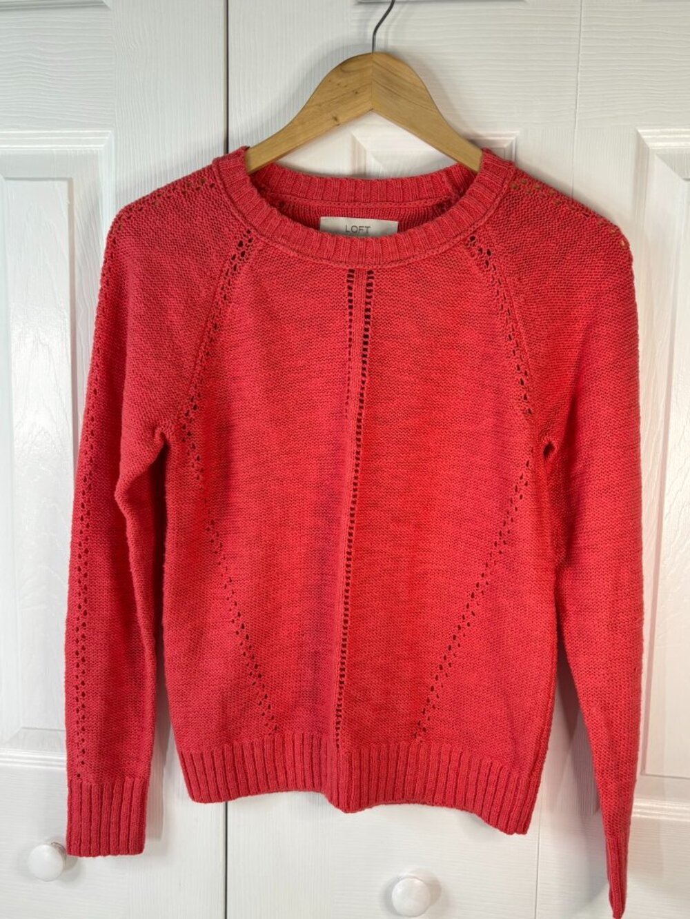 LOFT knit sweater coral size XS